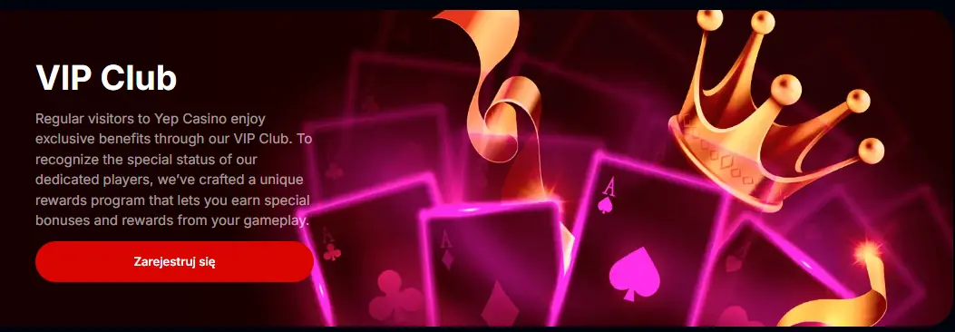YEP Casino — program VIP z cashbackiem, indywidualnymi promocjami i osobistą obsługą